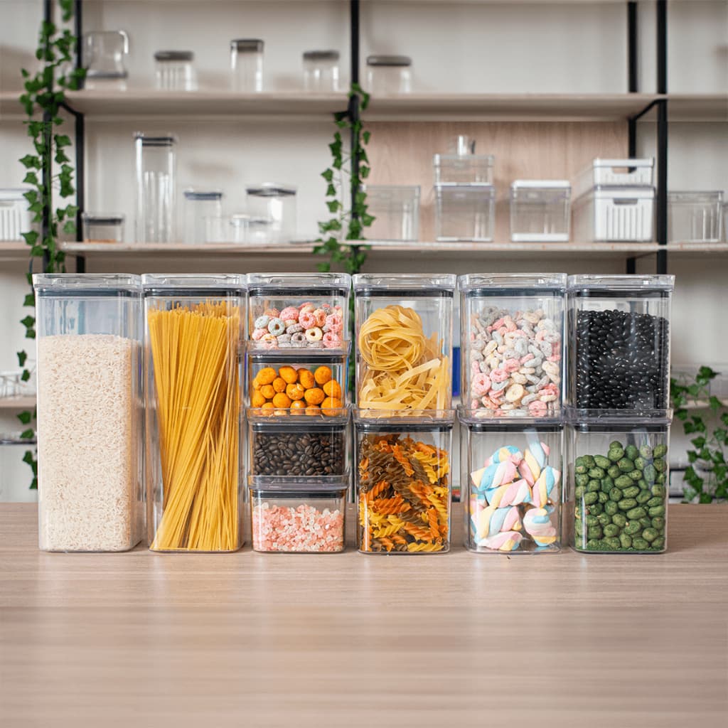 Kit 12 Potes Hermeticos Acrilico Potes Mantimentos Empilháveis Kit Mantimentos para Cozinha Promoção