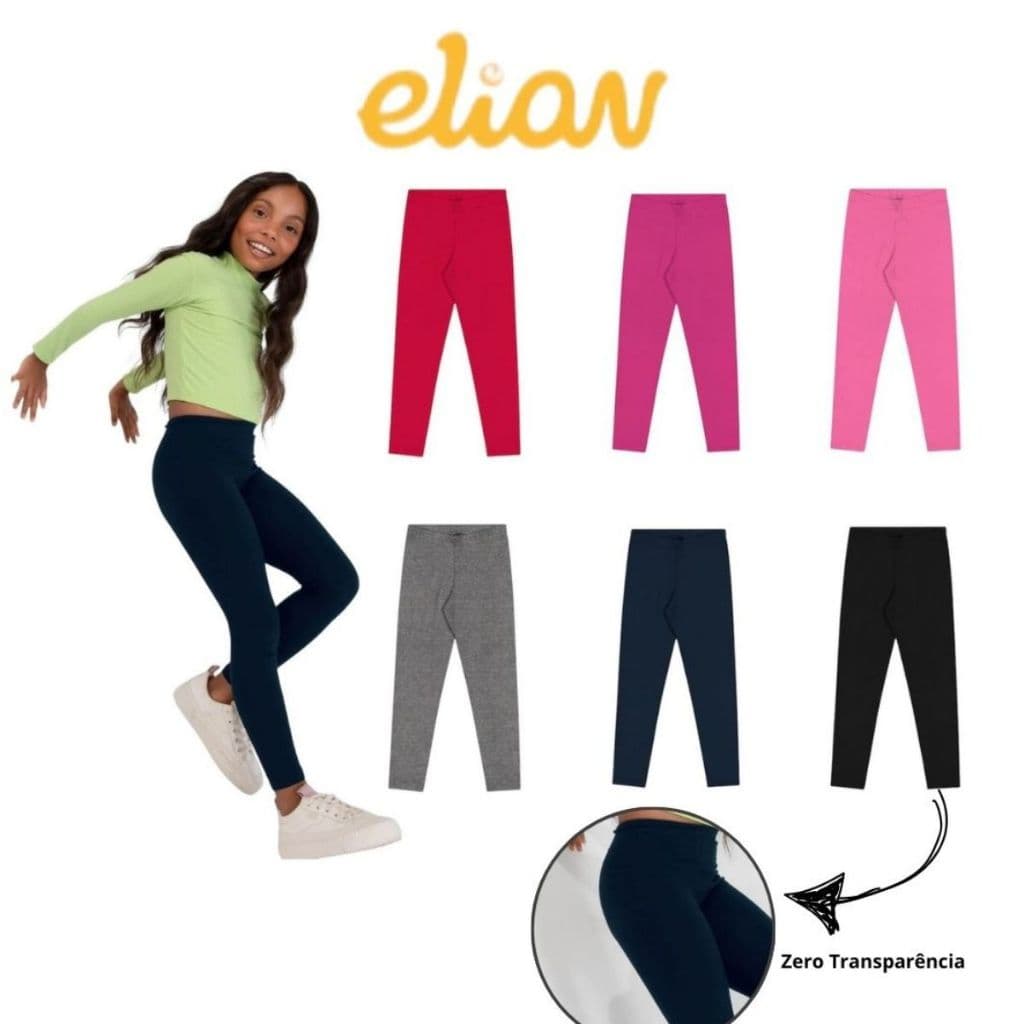 Legging Cotton Infantil Elian Lisa Básico Diversas Cores Lindas Legging 50005