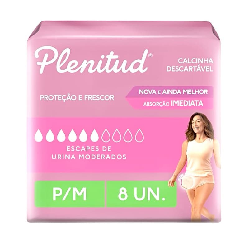Plenitud Femme Fralda / Roupa Íntima P/M 8un cada ROSA
