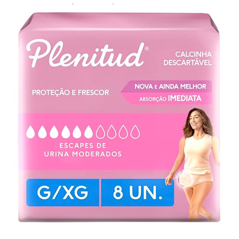 Plenitud Femme Fralda / Roupa Íntima G/XG c/ 8un ROSA