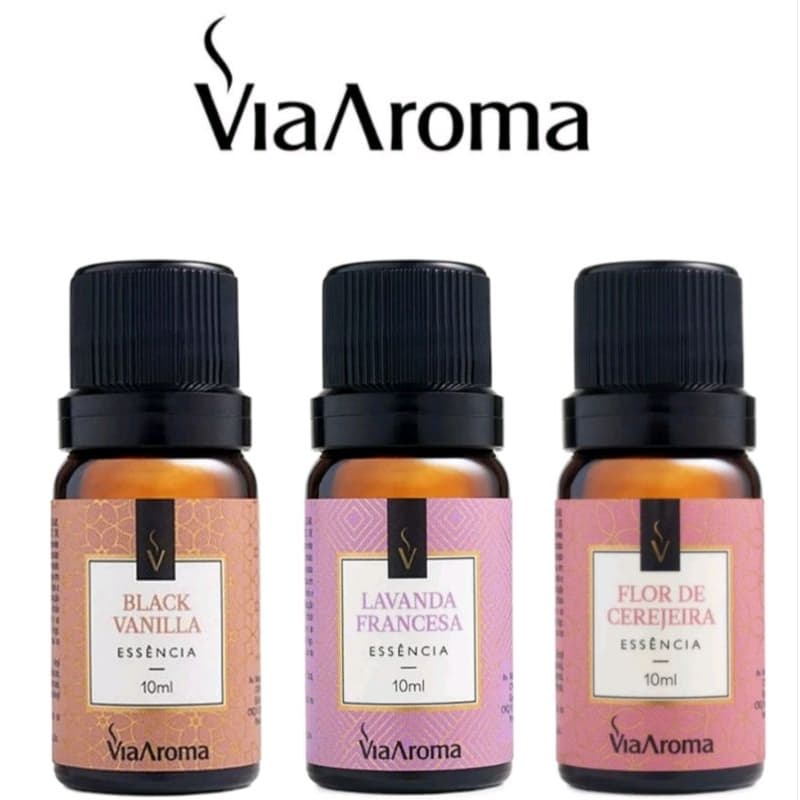 3 Essencias Para Aromatizador Difusor de Ambiente  elétrico - Via Aroma Kit c/ 3 Essência a Escolher