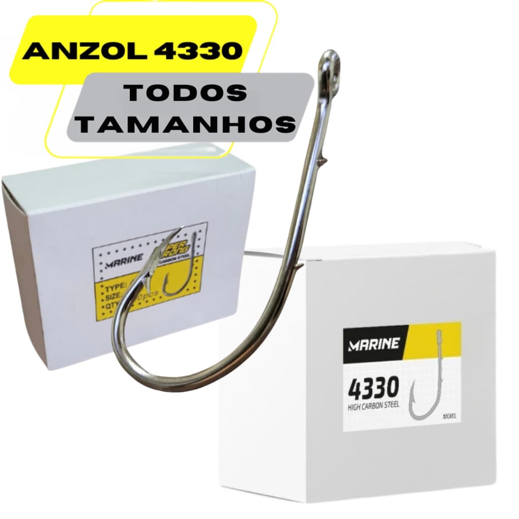 Anzol 4330 Super Strong Todos Tamanhos Caixa Marine Sports Pesca Lambari enrosco Fisgada Anzol Pesca