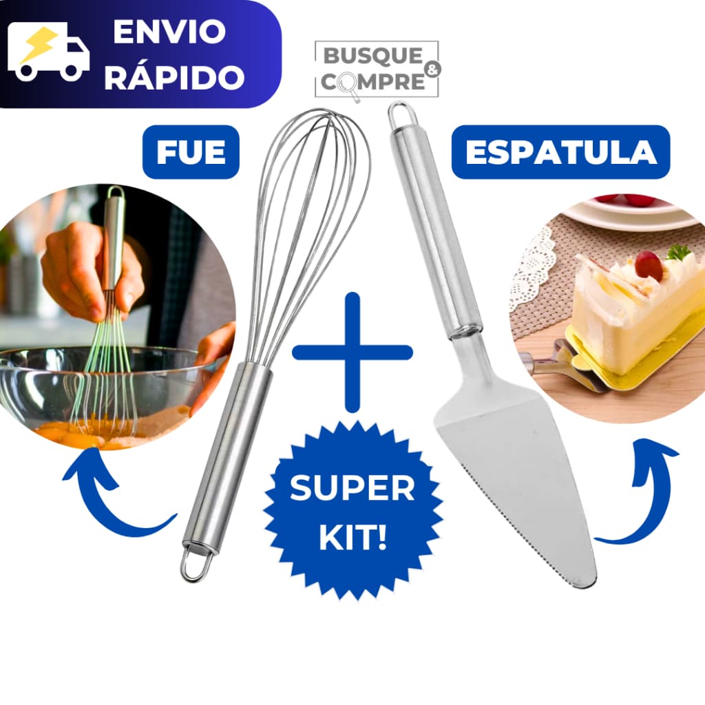 Espatula para Cortar Bolo Torta Pão + Batedor de Ovo Gourmet de  Fuet Amassar Massa Padeiro Aço Inox