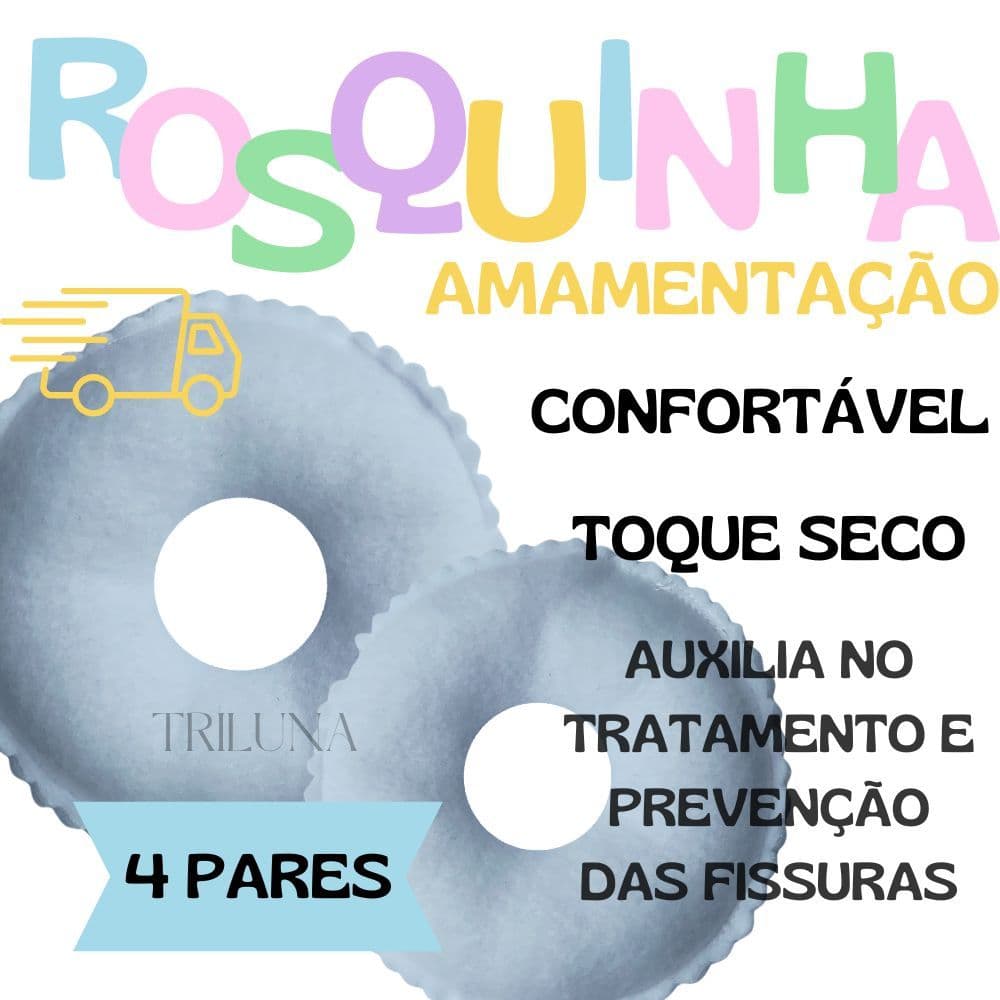 4 PARES - Rosquinhas de Amamentação - Protetor de Seios - Super Macias - Ecológicas - Reutilizáveis