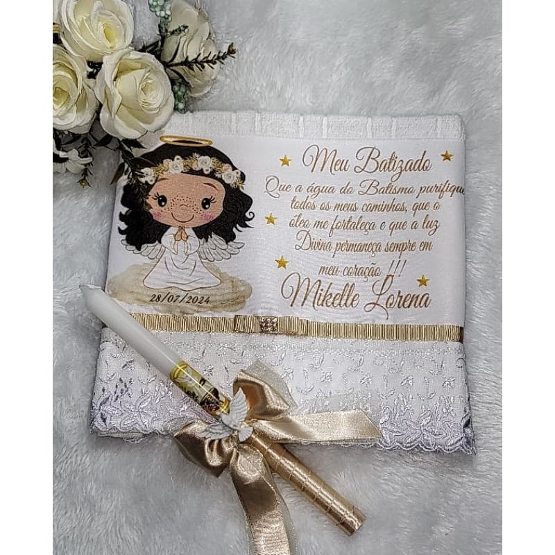 Toalha e Vela para Batizado