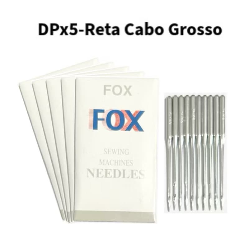 50 Agulhas DPx5 Reta Cabo Grosso N°9/10/11/12/14/16/18/19/20/21 Maquina Costura Industrial