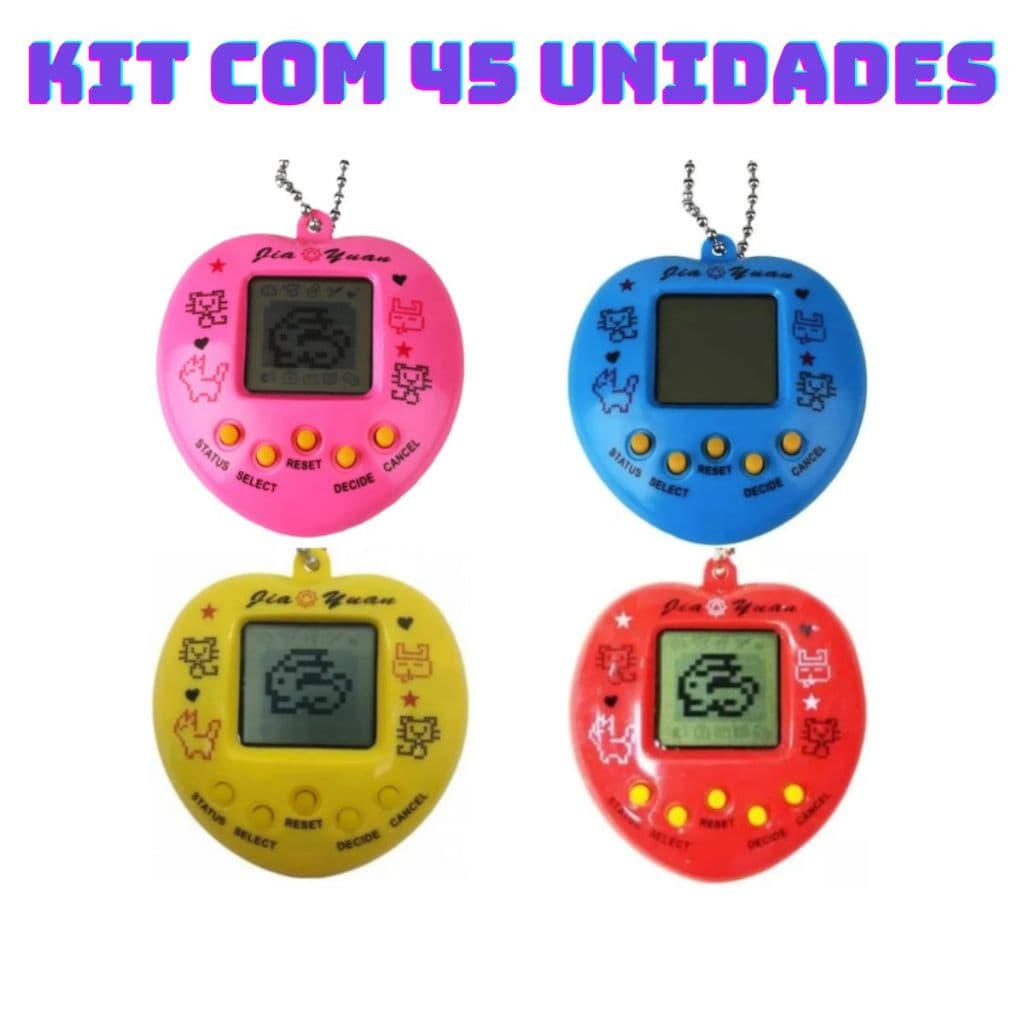 Kit com 45 Bichinho Virtual Tamagotchi Original Egg 168 Bichos Em 1 Nostálgico Pet Virtual