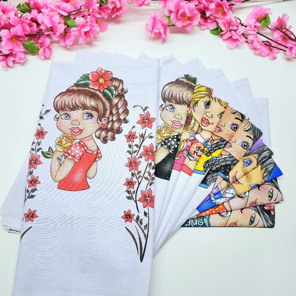 KIT 10 Panos de Prato boneca Para Colocar Saia de Crochê ou Tecido Tamanho Grande 50x73 Luxo