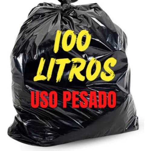 Saco De Lixo 100 LT Reforçado Grosso Uso Pesado Cor Preto