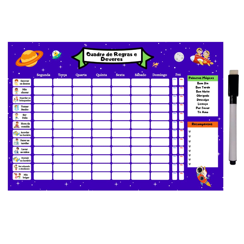 Quadro De Rotina Infantil De Parede Atividade Para Incentivo Quadro de Recompensa 4 Temas