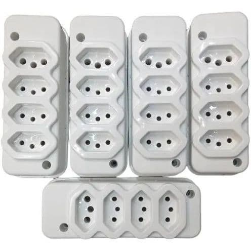 KIT TOMADA BARRA REGUA (ATACADO) 2, 3, 4, 5 ENTRADAS  PINO 10/20A REFORCADA