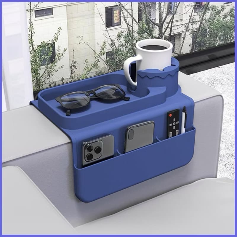 Bandeja Organizador De sofá Apoio De Braço De Silicone Isolamento Térmico Dobrável Porta Copos-envio imediato