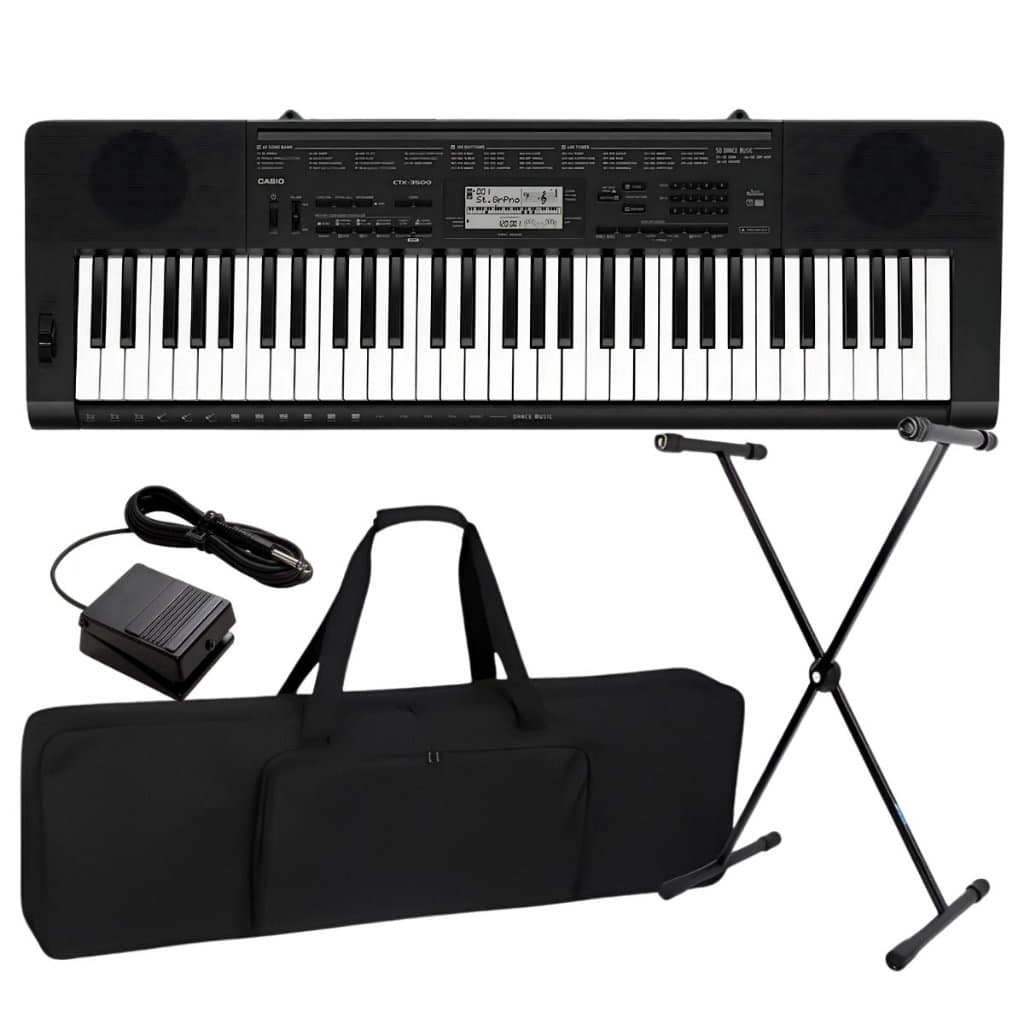 Kit Teclado Musical Casio Profissional Ctk3500 + Capa Suporte Pedal