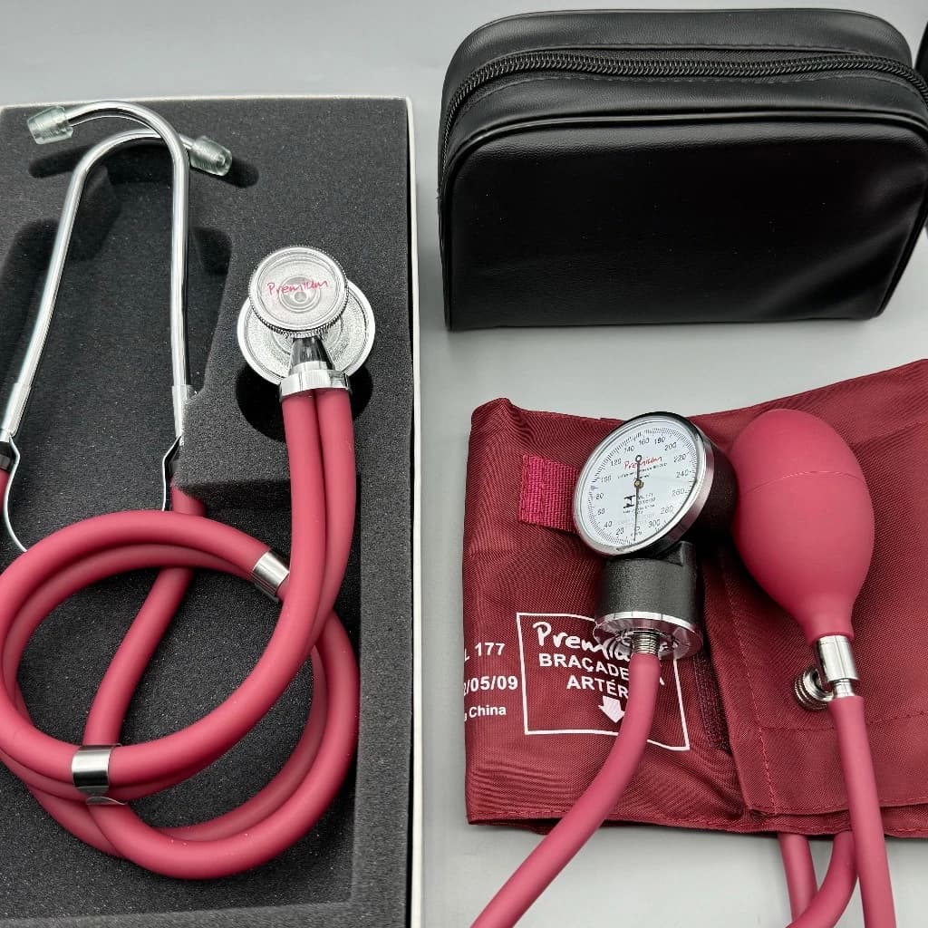 Kit de Acadêmico de Enfermagem- Estetoscópio Duplo Rappaport Premium + Esfigmomanômetro PREMIUM
