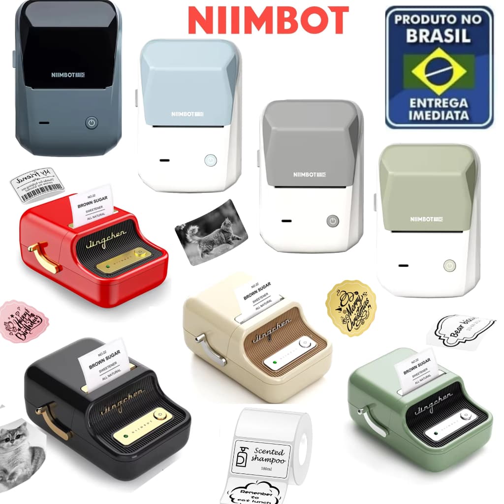 IImpressora de Etiquetas Térmica NIIMBOT B1, B21 Bluetooth Compatível iOS Android Windows Pronta Entrega