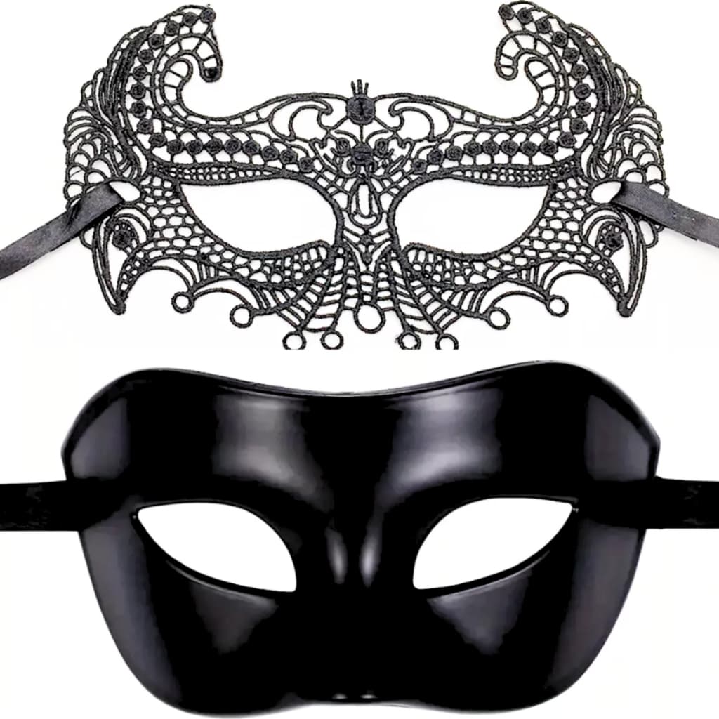 kit mascara veneziana preta 50 tons + mascara de rensa sexy feminina baile