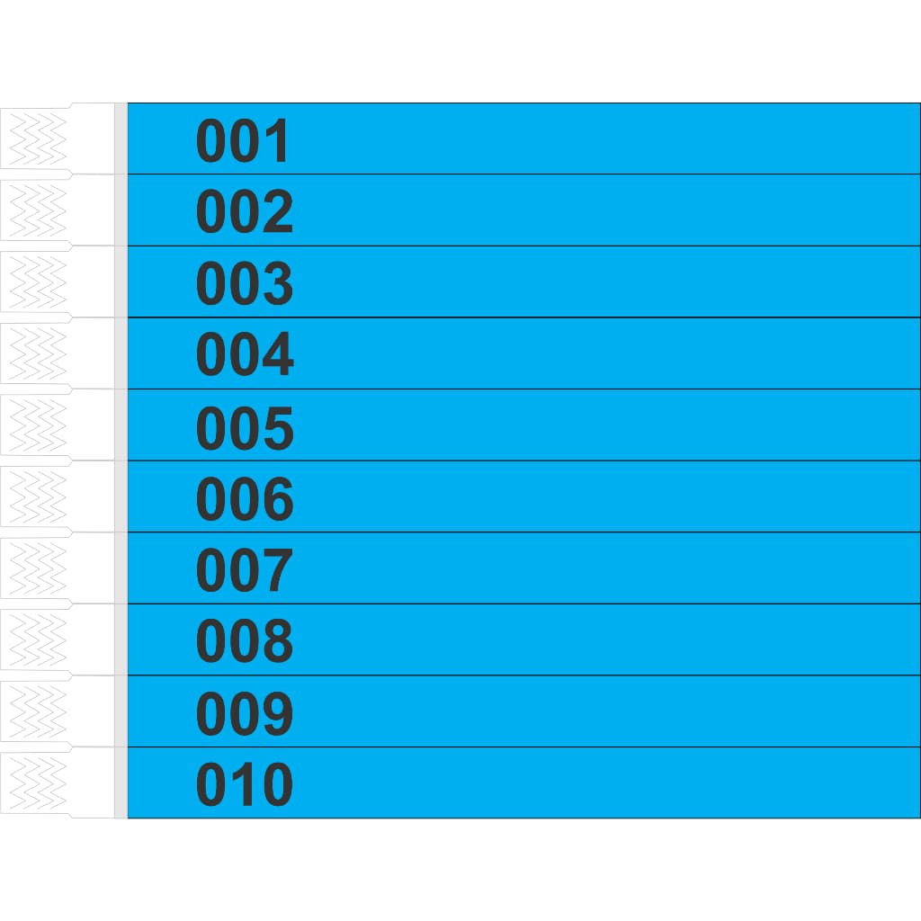100 Pulseiras de Identificação Numeradas - Festas Eventos Shows Baladas Bares