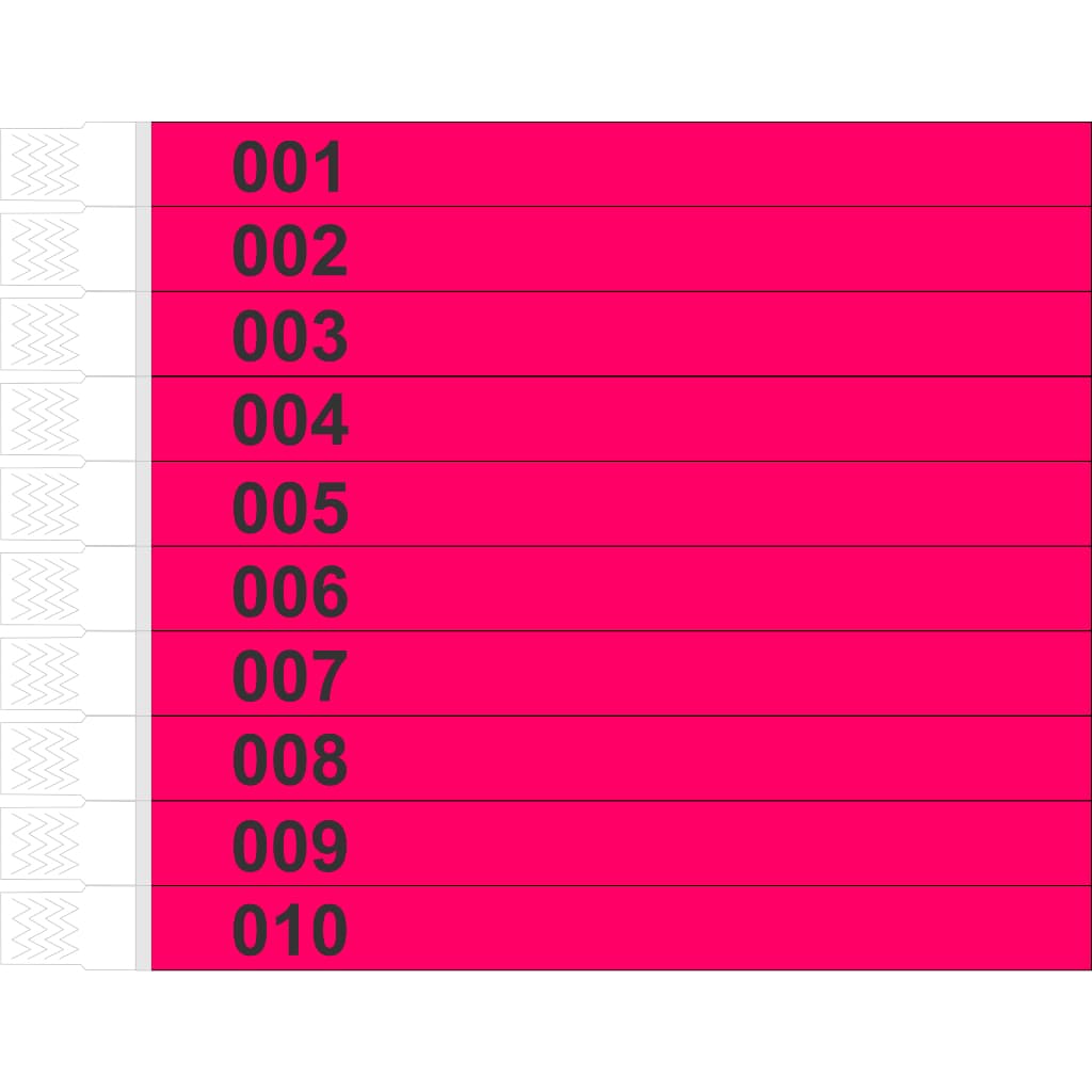 200 Pulseiras de Identificação Numeradas de 001 a 200 - Bares Festas Shows Controle