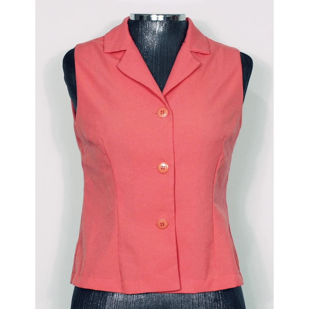 Colete social alfaiataria feminino salmão - Veste P - Ref. 2986 (brechó)