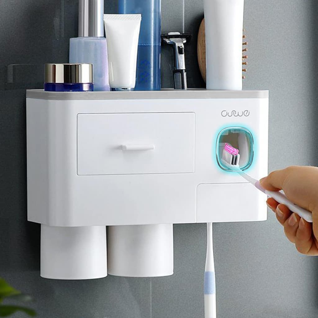 Suporte Dispenser Aplicador Escova Creme Dental