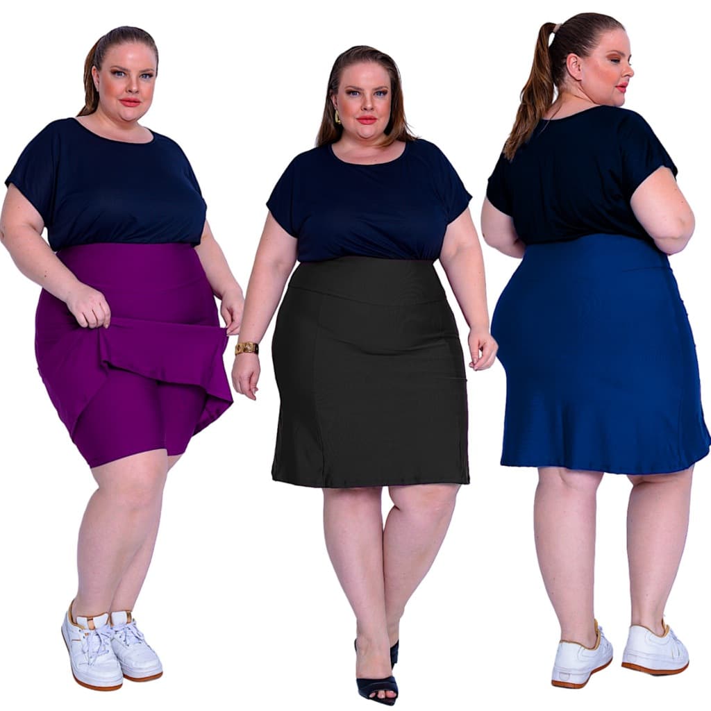 Short Saia Roupa Feminina Plus Size Evangelica Secretaria Modestia