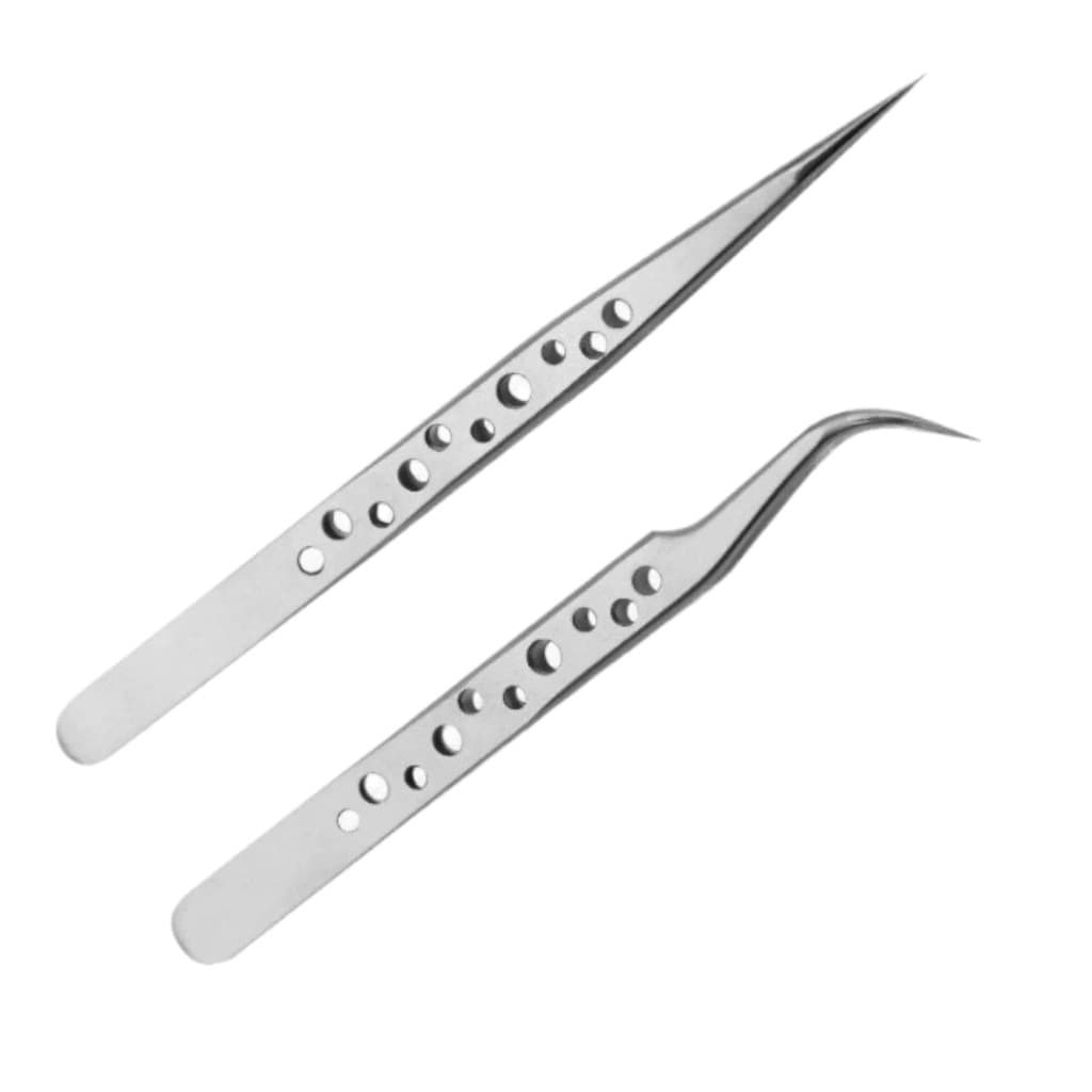 Kit 2 Pinça Anti-estática Ponta Reta Precisão Inoxidável Reparo De Celular