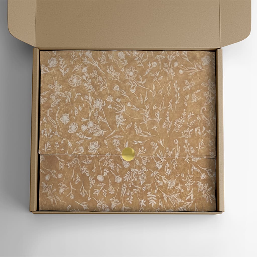 100 Folhas Papel de Seda Kraft Premium Estampa Floral Embrulho Lojas Roupas Artesanato Presentes Doces