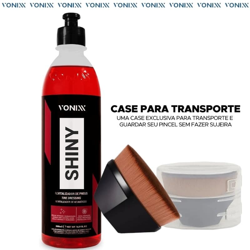 SHINY 500ml VONIXX COM APLICADOR DE PRETINHO BRUSH UNIVERSAL FORMATO HEXAGONAL