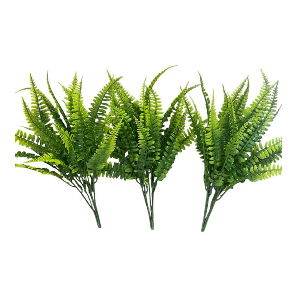 Kit 3 Buquês Samambaia Arbusto Artificial Folhagem Decoração Realista