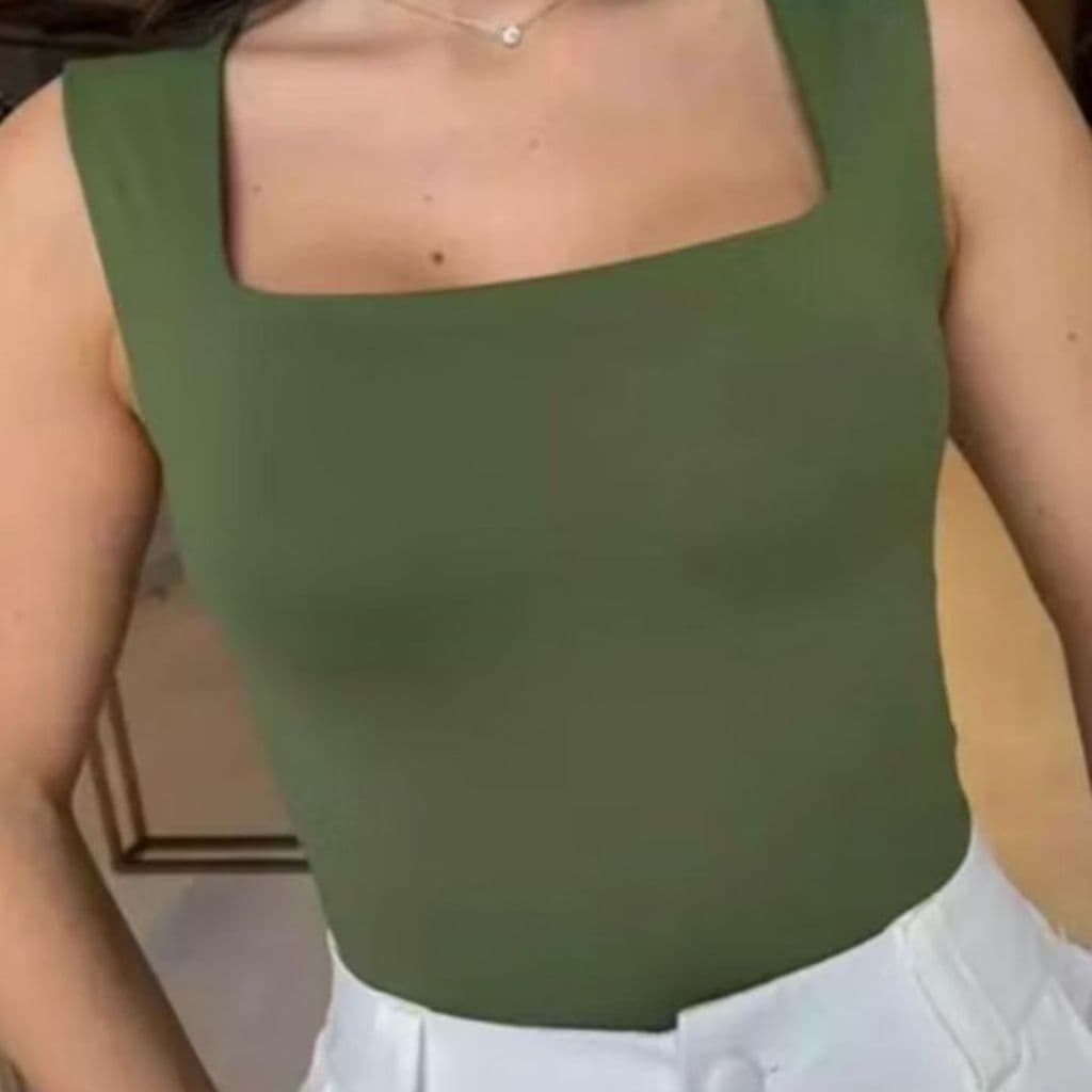 Body Feminino Alças Grossa Decote Quadrado Modelo Novo