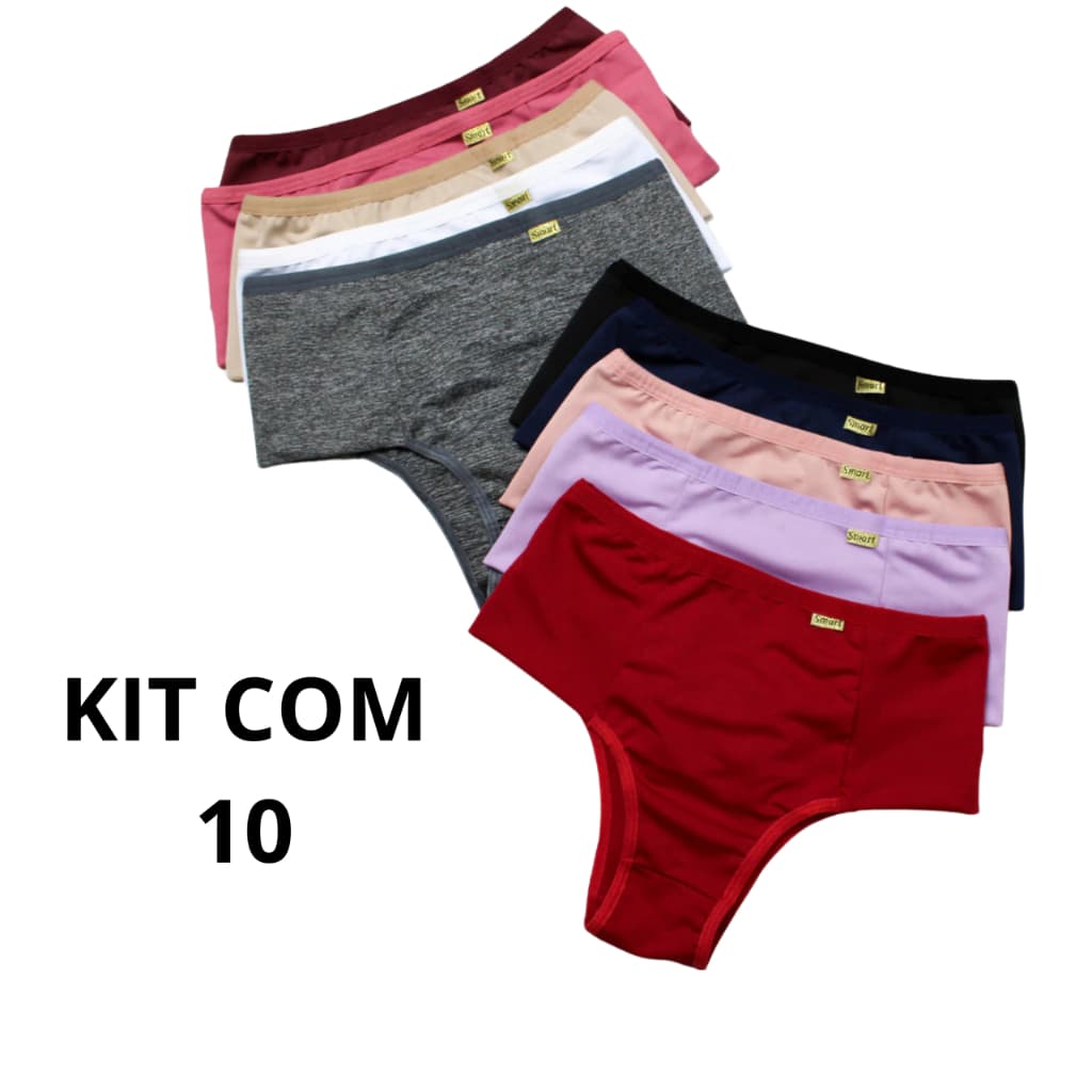 Kit Calcinha Cós Alto Pós Parto Cintura Alta Modeladora Feminina