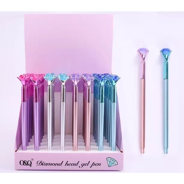 Caneta Diamante ou Flor Cristal Esferográfica Ponta Fina 12pc/24pcs