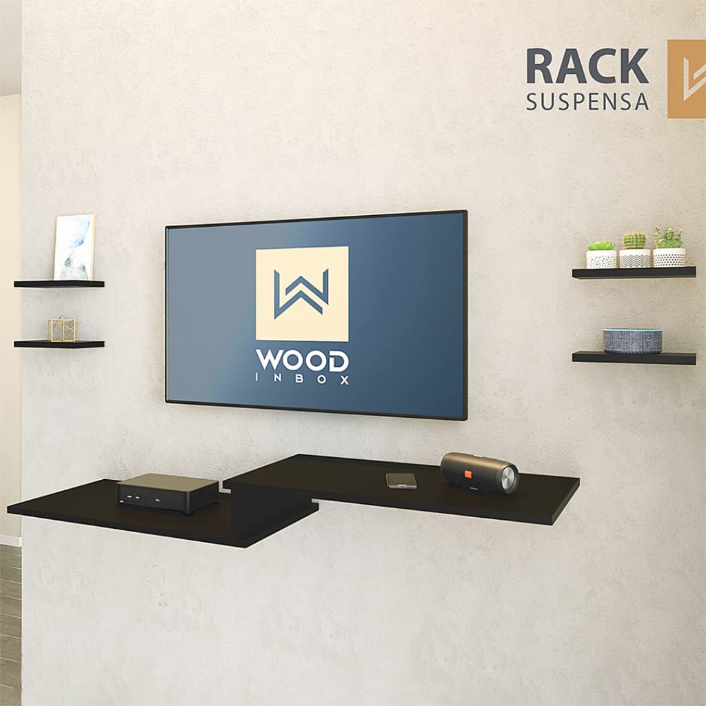Rack para Sala e Quartos Suspenso com 4 prateleiras