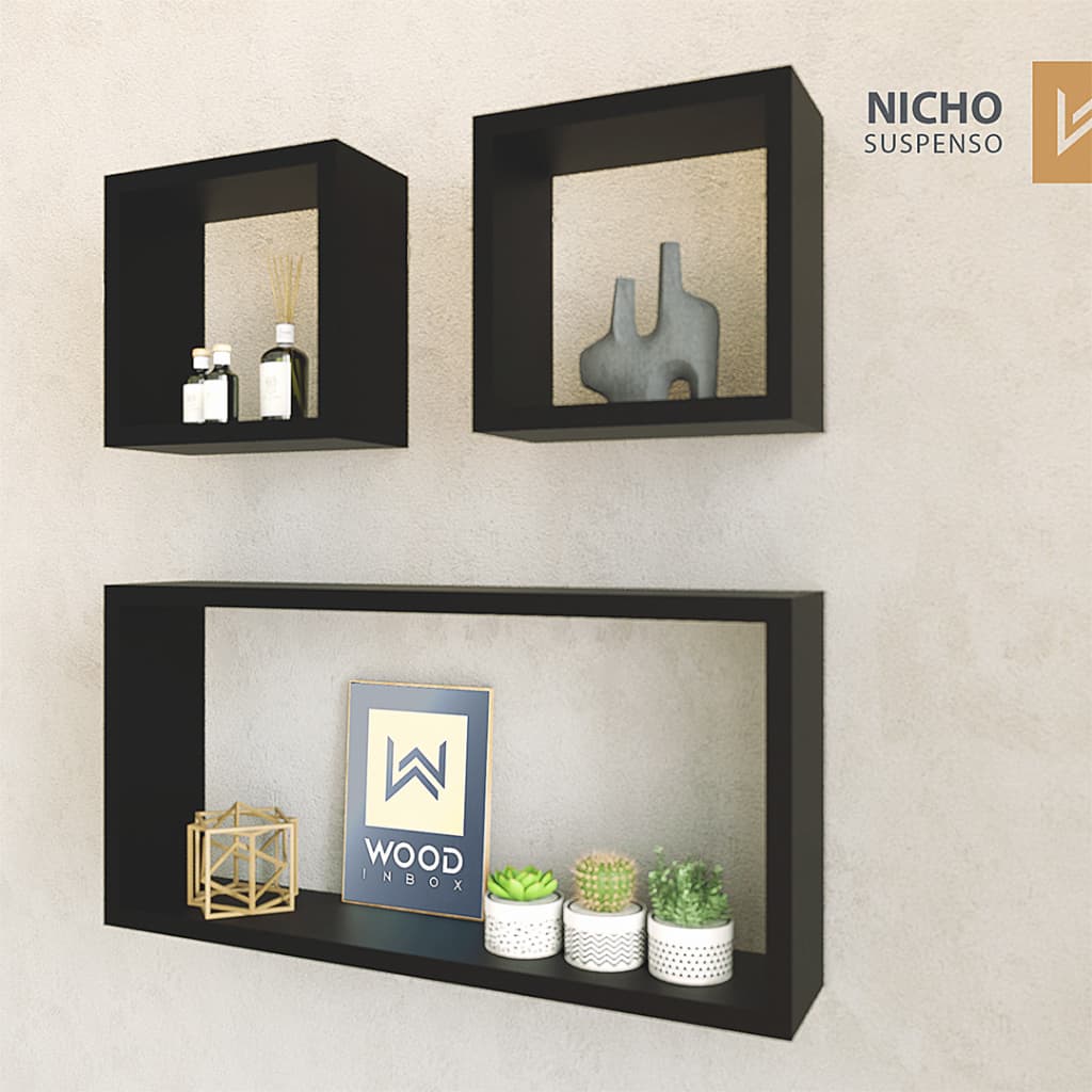 Prateleira Nicho Retangular kit para Cozinha e Lavanderia decorativo