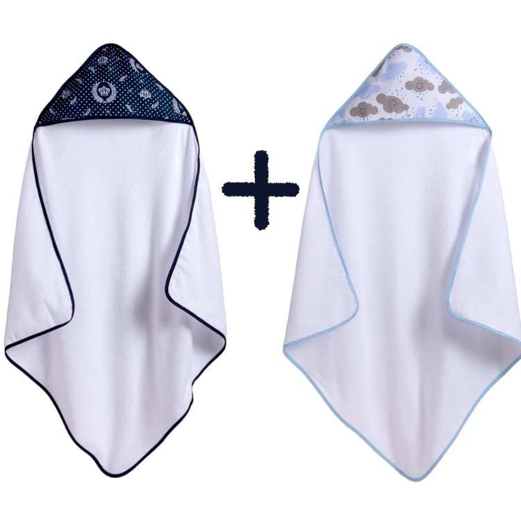 Kit 2 toalhas de bebê com capuz antialergico