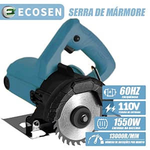 Serra Mármore Madeira Piso Granito Cerâmica 1550W 1300r/min 45 Graus 110mm Disco De Corte