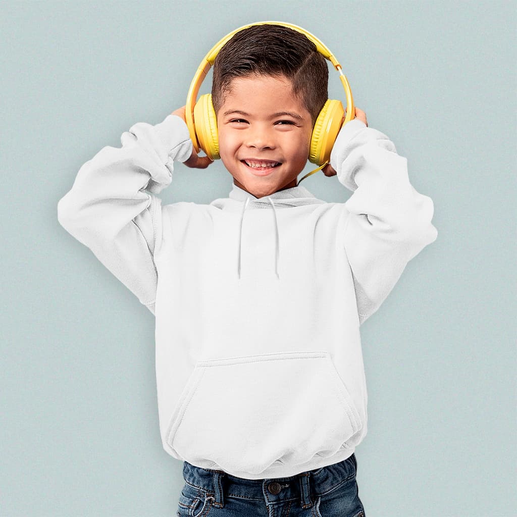 Moletom Infantil Kids Unissex Com Capuz Canguru Liso Diversas Cores