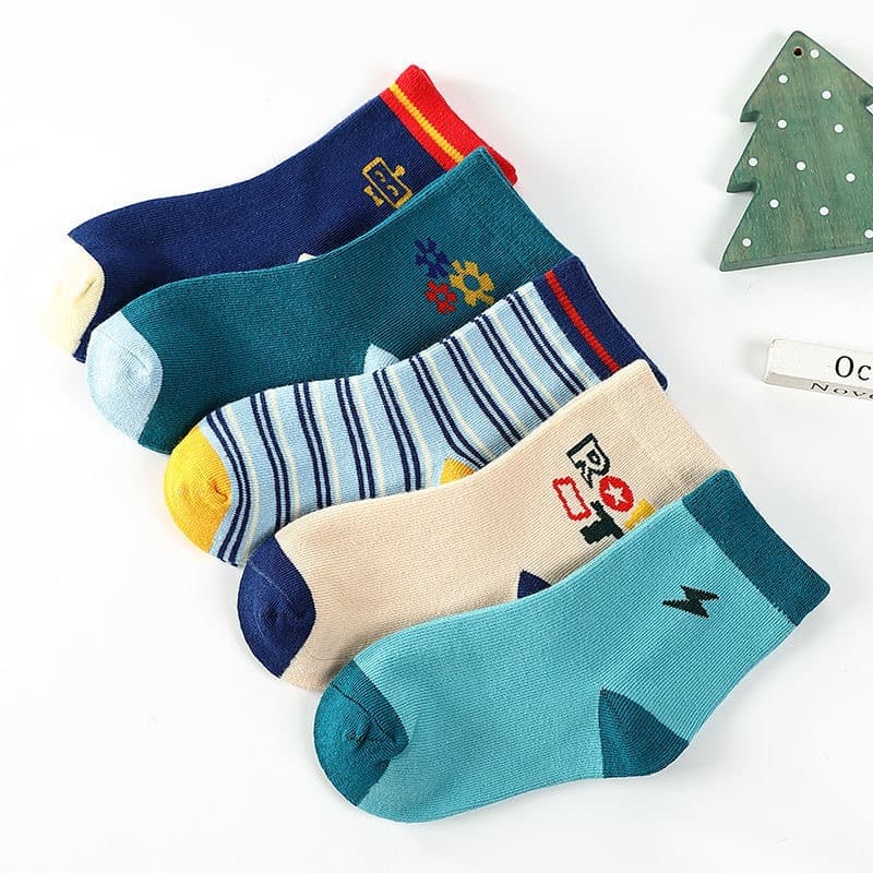 Kit 6 ou 12 Pares Meias Bebê e Infantil Menino Masculino Com Estampa Cor Sortidos