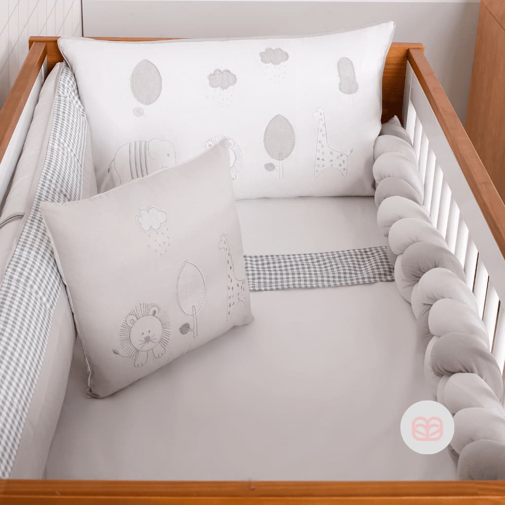 Brubrelel Baby Kit Berço Americano 09 Peças Linha Afeto Amiguinhos Felizes Algodão Menino Menina