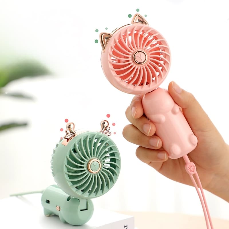 Ventilador Portátil USB de Design Encantador para Viagens ao Ar Livre e Ambientes Internos Portátil e Prático