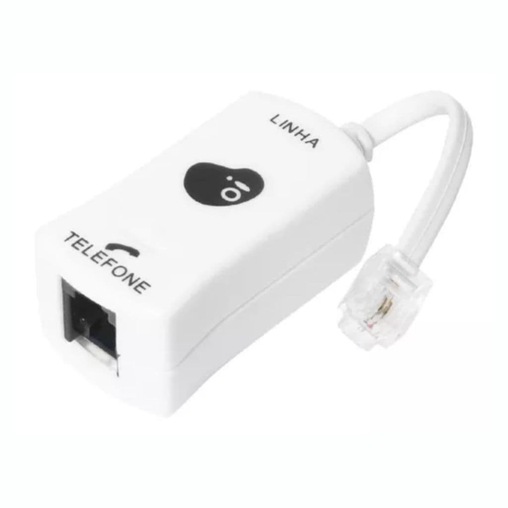Micro Filtro ADSL Simples para Telefone e Modem Internet