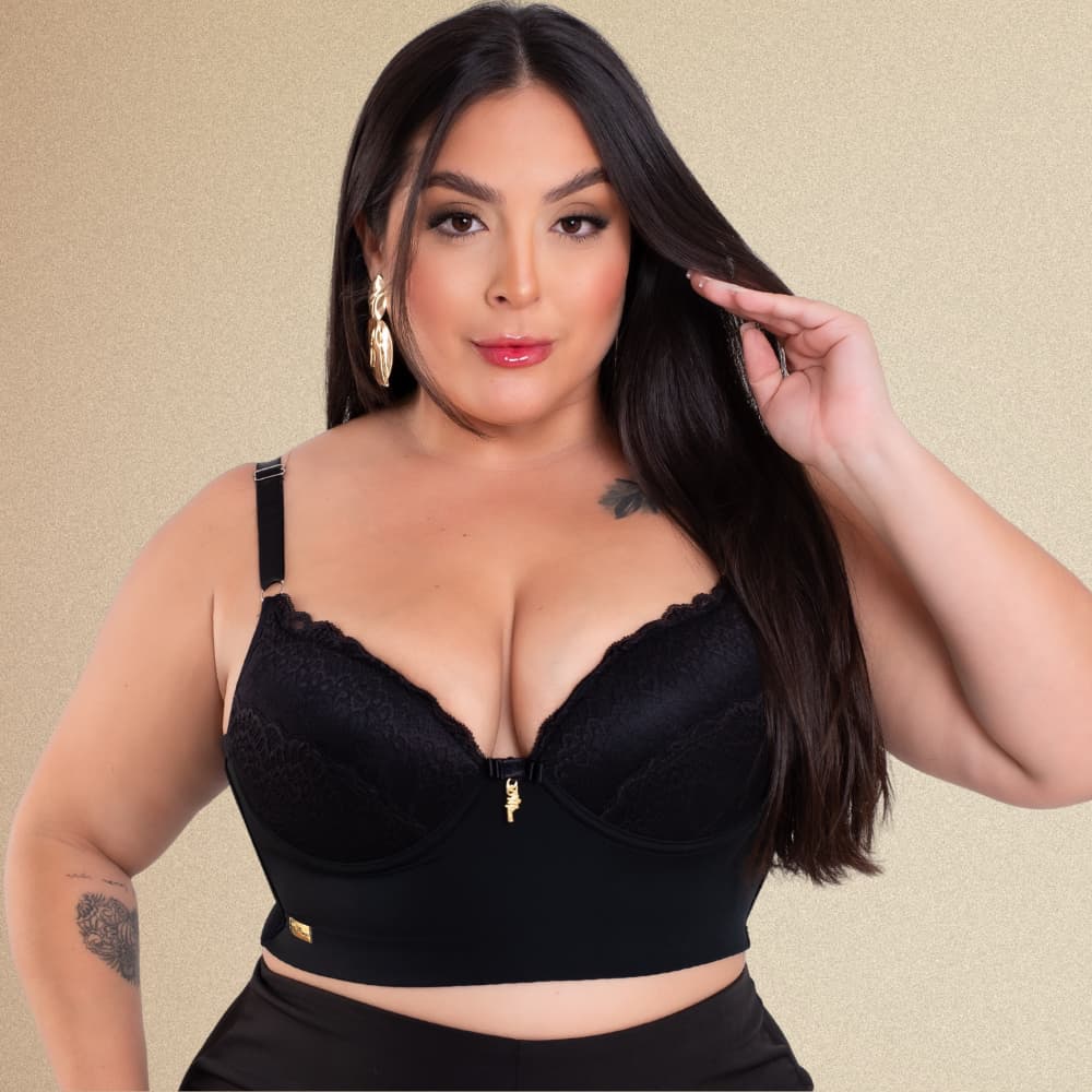 Sutiã Plus Size Com Bojo Alças Reforçadas Reguláveis Soutien
