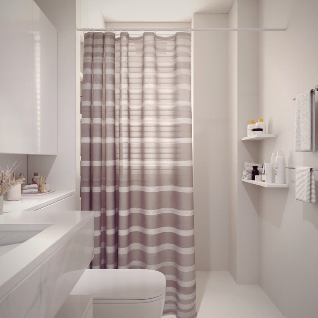 Cortina de Banheiro Box Impermeável Anti Mofo e Odor em PEVA Com Ganchos Várias Estampas