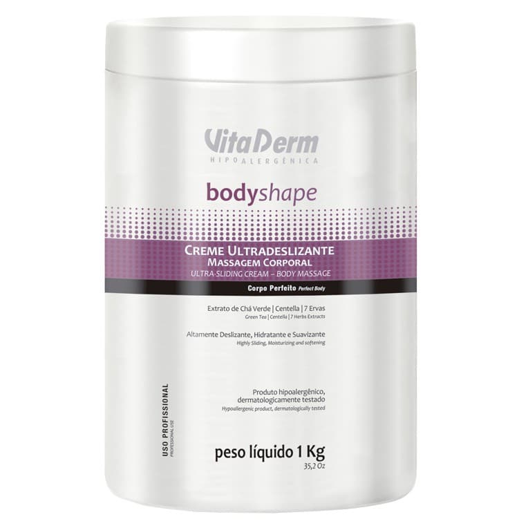 Creme Ultradeslizante Vita Derm Creme Massagem Corporal 1kg