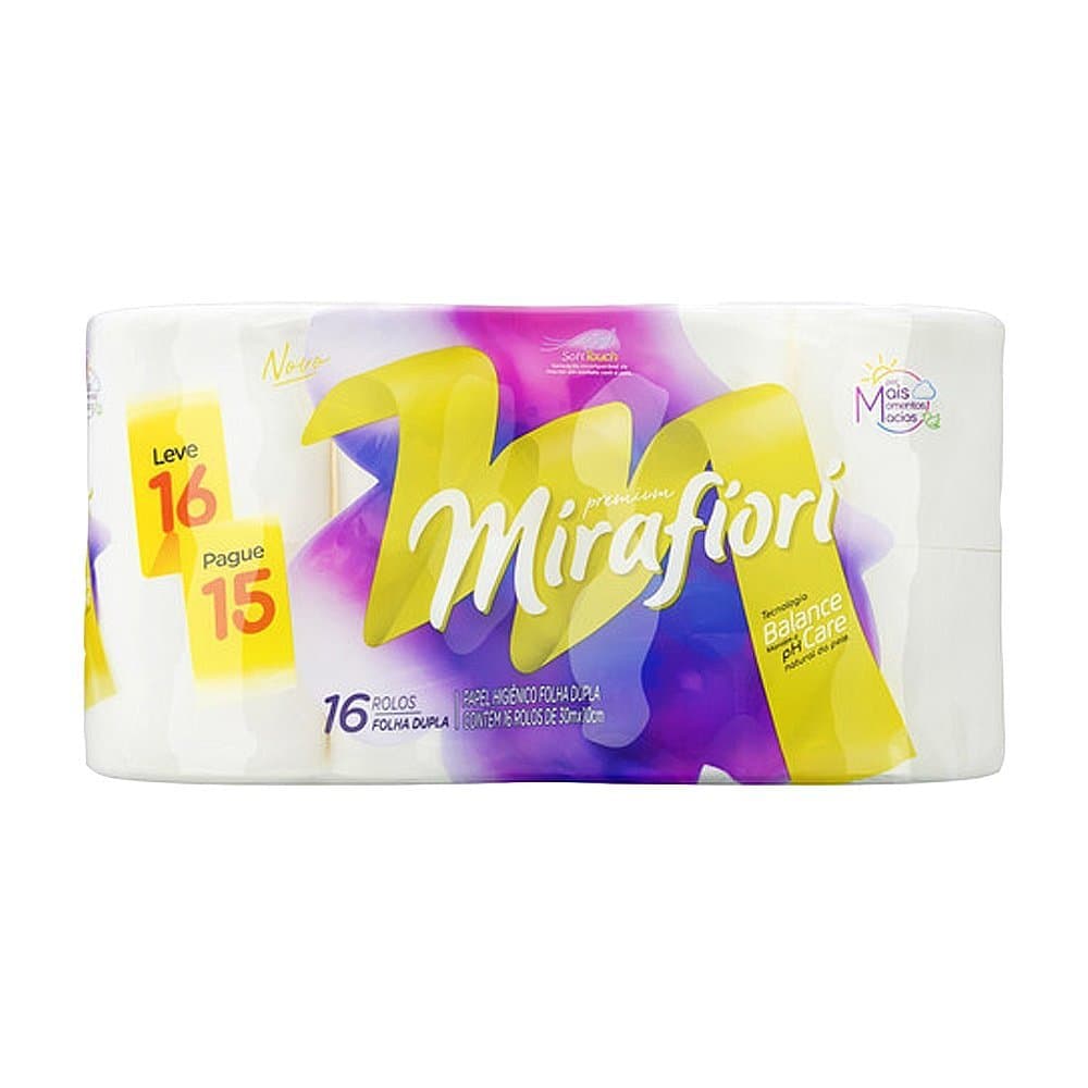 Papel Higiênico Mirafiori Premium Folha Dupla 30 M De 16 Un