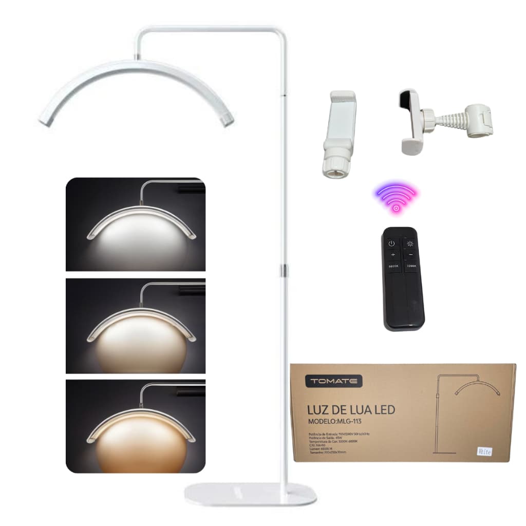 Luminária Led Ring Light Extensão Cílios Lash Meia Lua Tomate luminária lua
