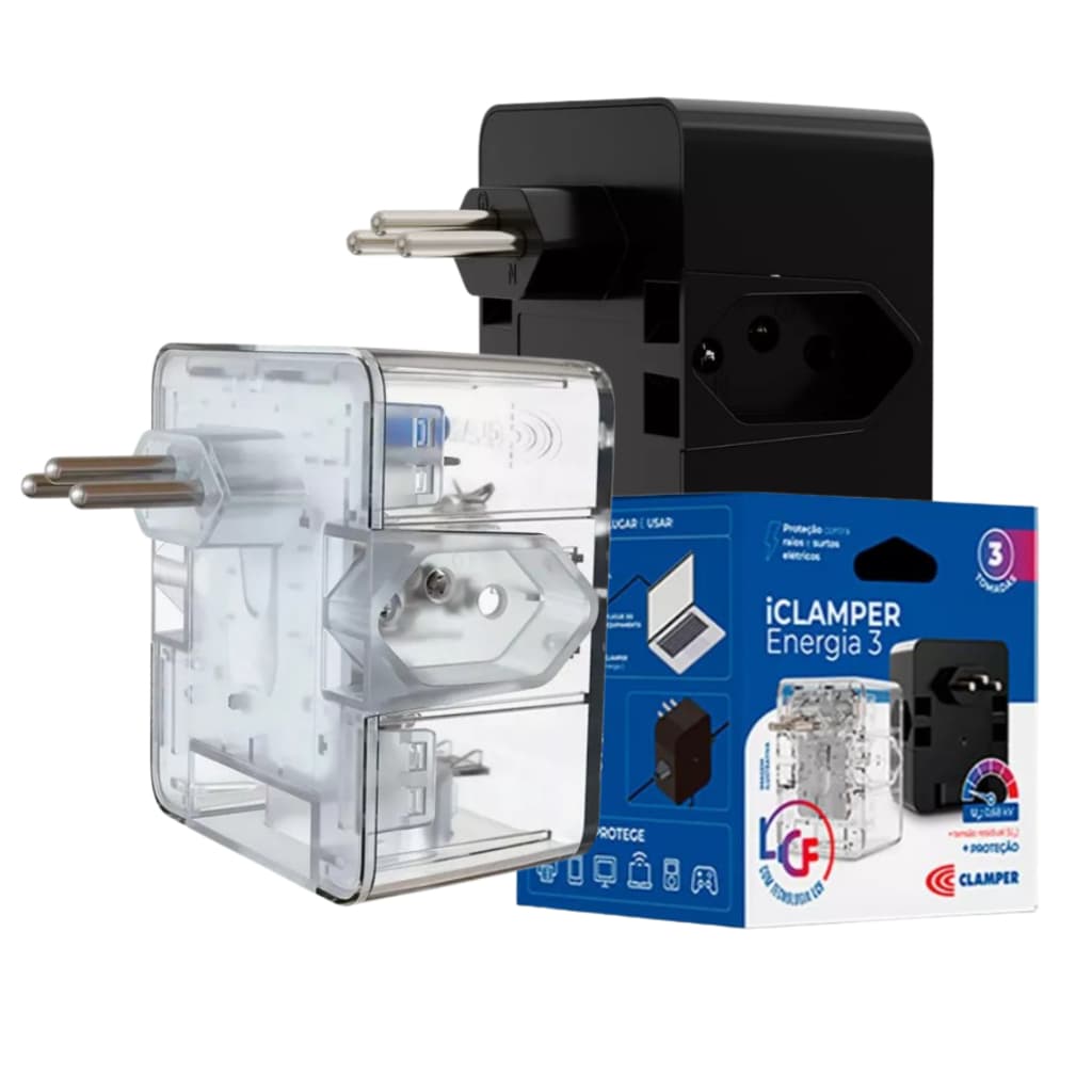 Protetor Dps Tecnologia Lcf Iclamper 10a 3 Tomadas