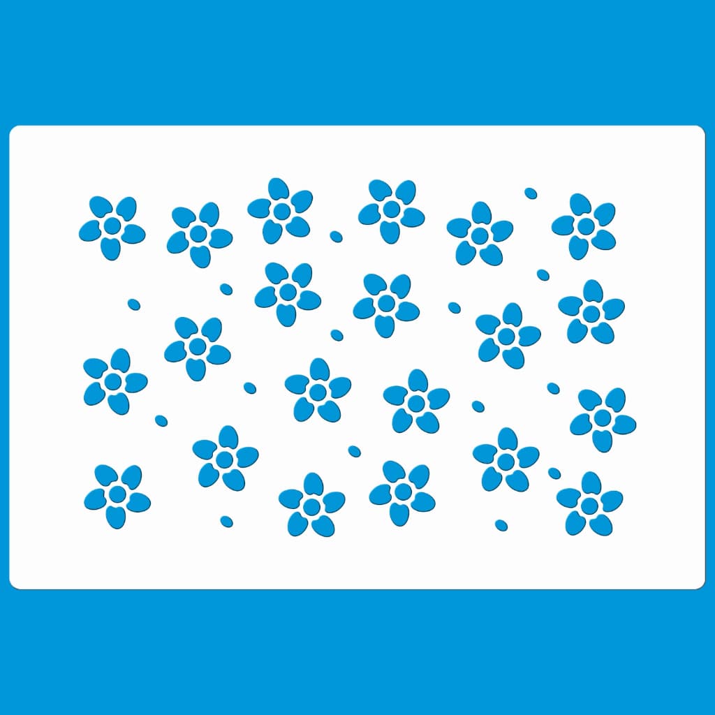 Stencil 12 X 18 Florzinhas Molde Vazado Para Pintura Tecido Mdf Madeira Parede Camiseta Pano Prato