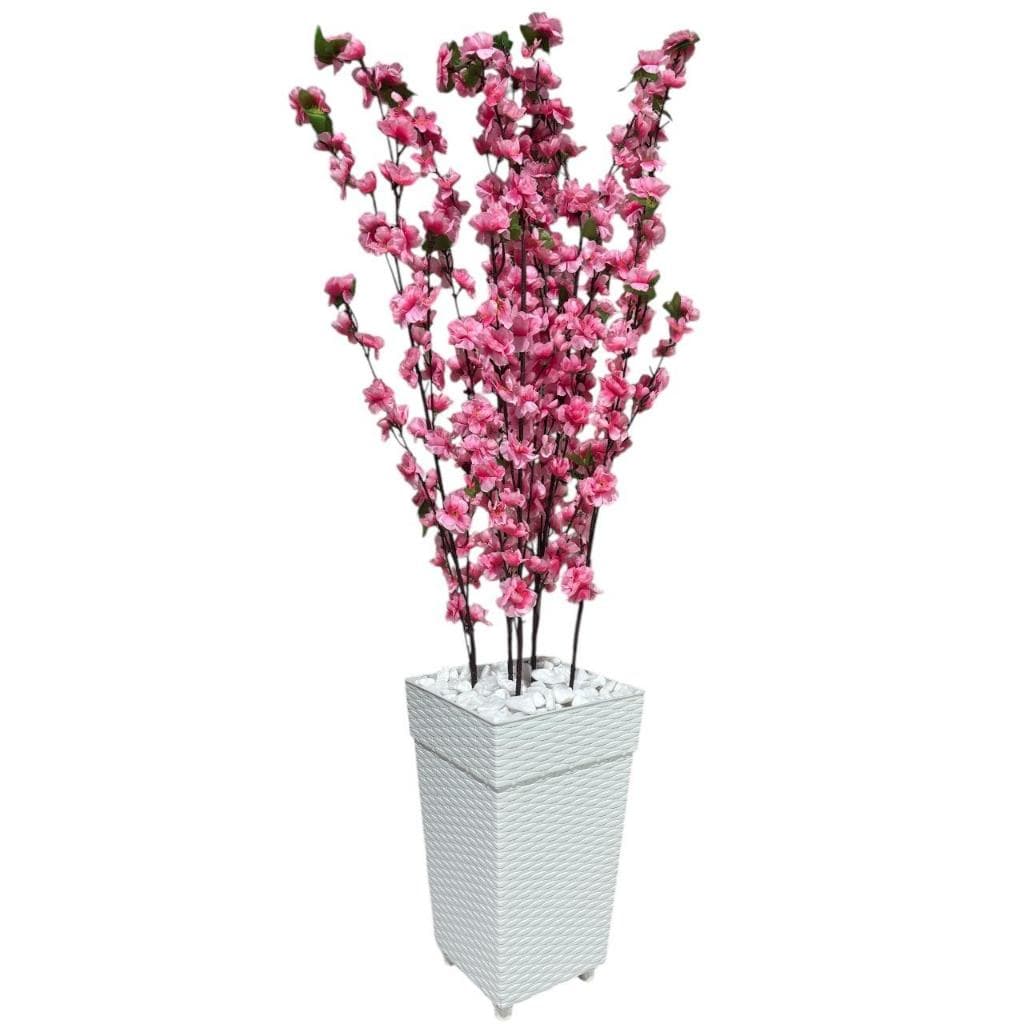 Planta Artificial Cerejeira Rosa Com Vaso Grande Decoraçao Enfeite Casa