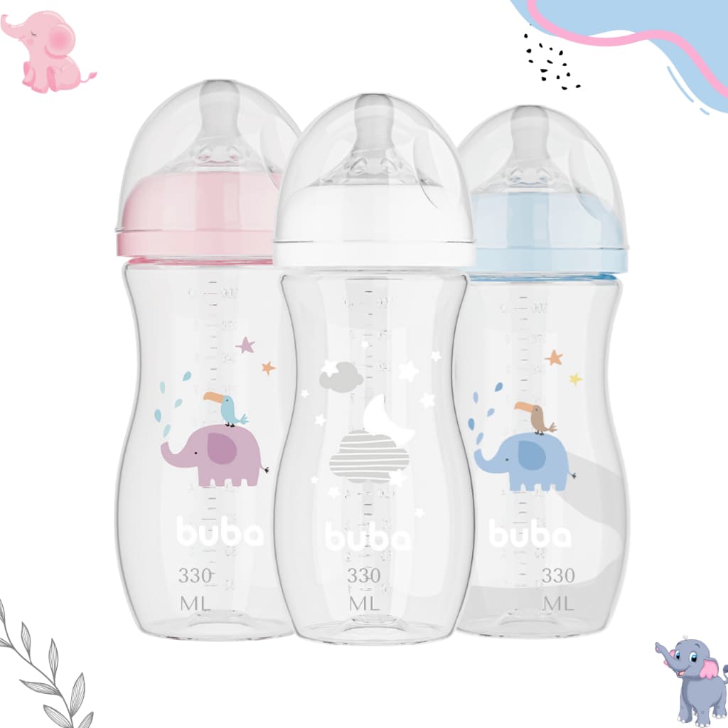 Mamadeira Easy Flow Anticólica Buba Bico De Silicone Fluxo 3 Que Reduz Cólicas Bebê 330ML